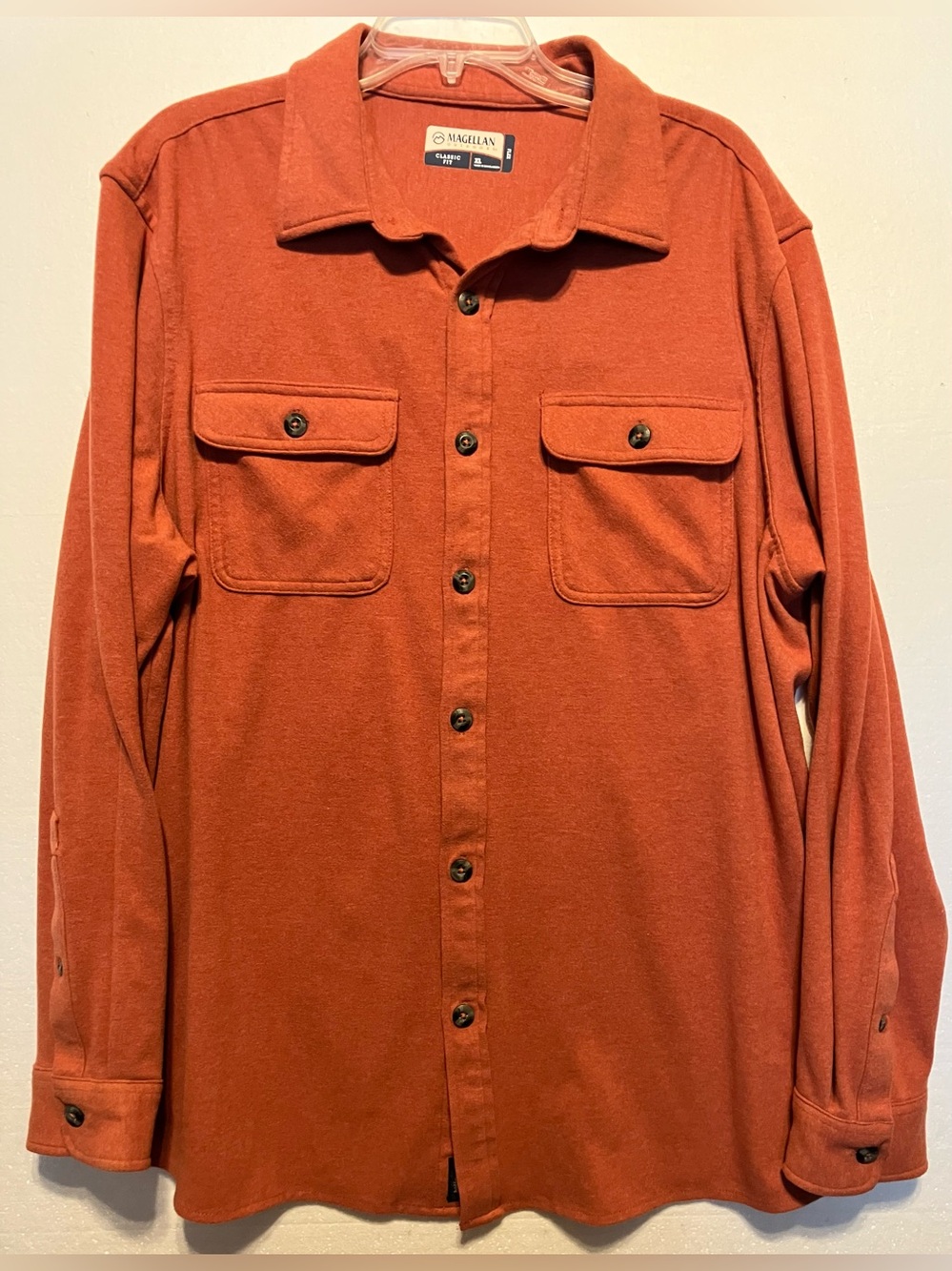 Magellan Outdoors XL Orange Heather Classic Fit Shirt